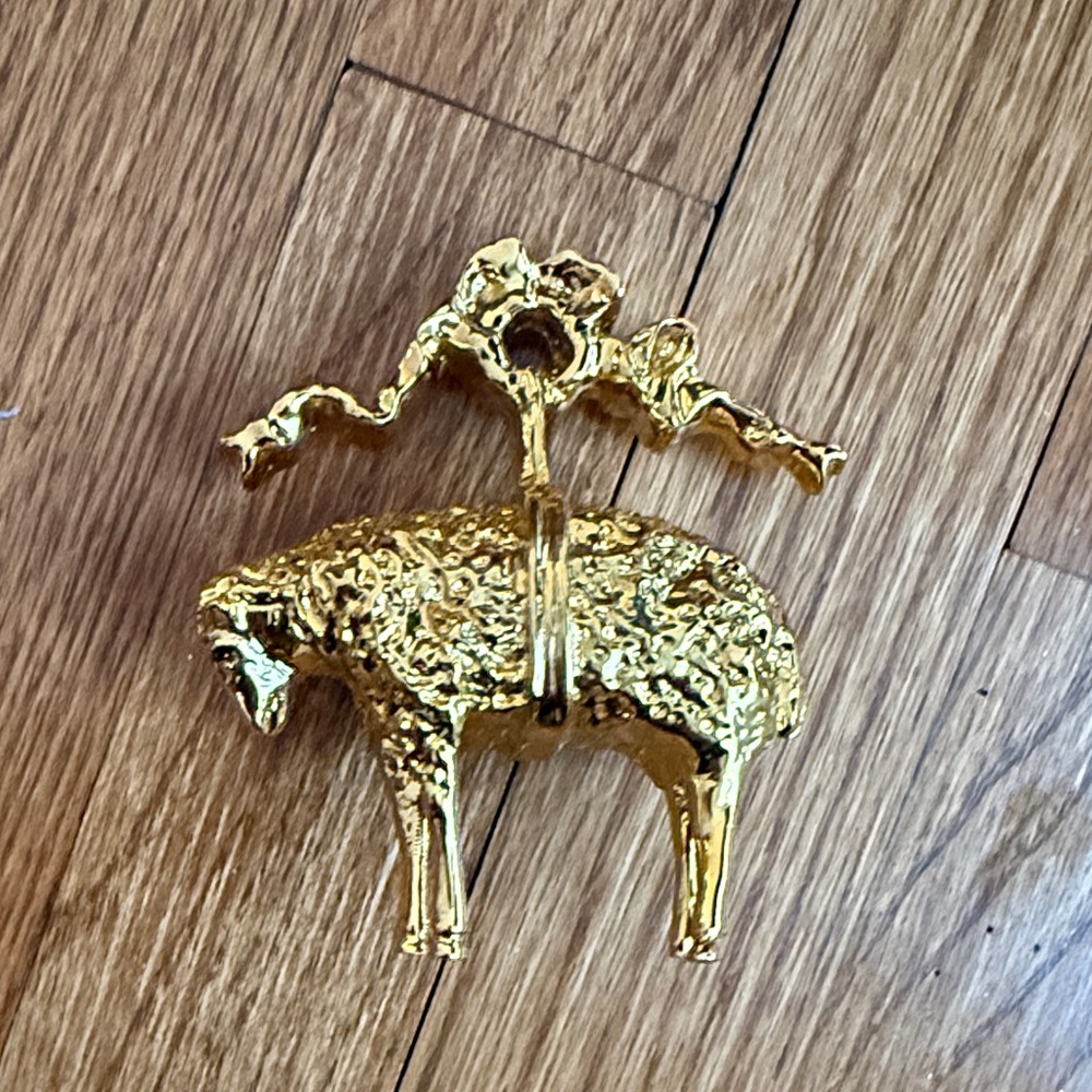 Brooks Brothers Gold Sheep Ornament